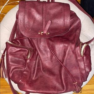 Red vegan leather bag